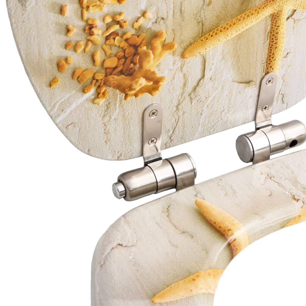 Siège De WC En MDF VidaXL Avec Couvercle à Fermeture Douce - Motif étoile De Mer, Neuf