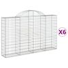 vidaXL Paniers &agrave; gabions arqu&eacute;s 6 pcs 200x30x120/140 cm Fer galvanis&eacute;