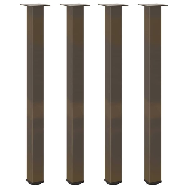 vidaXL Pieds de table de bar 4 pi&egrave;ces Acier naturel 110-112 cm Acier