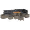 vidaXL Ensemble de canap&eacute; de jardin 9 pc 8-Nombre de places Gris