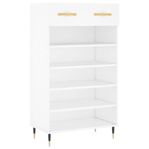 vidaXL Armoire &agrave; chaussures blanc 60x35x105 cm bois d'ing&eacute;nierie