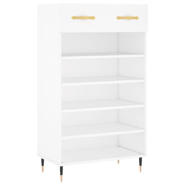 vidaXL Armoire &agrave; chaussures blanc 60x35x105 cm bois d'ing&eacute;nierie