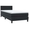 vidaXL Sommier &agrave; lattes de lit avec matelas noir 90x210 cm velours