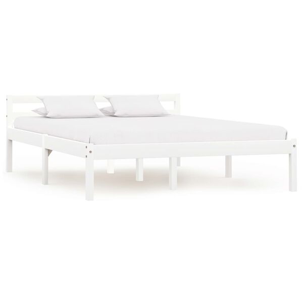 vidaXL Cadre de lit sans matelas blanc bois de pin massif 140x200 cm