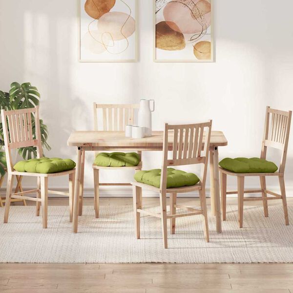 vidaXL Coussins de si&egrave;ge 4 pcs Vert clair 40 x 40 x 12 cm tissu