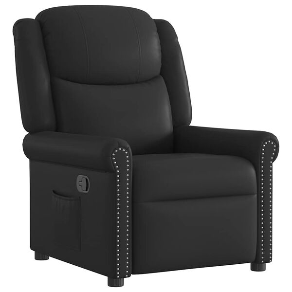 vidaXL Fauteuil inclinable Noir brillant Similicuir