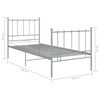 vidaXL Cadre de lit sans matelas gris m&eacute;tal 100x200 cm