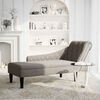 vidaXL Fauteuil long avec coussin et accoudoir droit taupe tissu