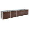 vidaXL Lit sur&eacute;lev&eacute; de jardin Acier galvanis&eacute; 400x80x77 cm Marron