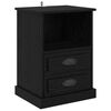 vidaXL Cabinet de chevet avec tiroir 2 pcs Ch&ecirc;ne noir 36 x 43 x 60 cm
