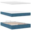 vidaXL Cadre de lit ottoman avec matelas bleu fonc&eacute; 140x200 cm velours