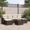 vidaXL Salon de jardin avec coussins 7 pcs marron r&eacute;sine tress&eacute;e