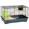 vidaXL Cage pour hamsters gris 58x32x36 cm polypropylène et métal