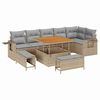 vidaXL Ensemble de canap&eacute; de jardin 9 pcs Beige polyrotin