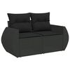 vidaXL Salon de jardin 8 pcs avec coussins noir r&eacute;sine tress&eacute;e