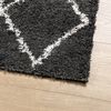 vidaXL Tapis shaggy &agrave; poils longs moderne noir et cr&egrave;me 240x240 cm