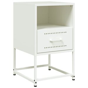 vidaXL Table de chevet blanc 36x39x60,5 cm acier