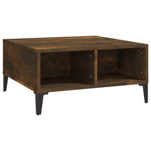 vidaXL Table basse ch&ecirc;ne fum&eacute; 60x60x30 cm bois d'ing&eacute;nierie