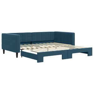 vidaXL Lit de jour avec gigogne sans matelas bleu 100x200 cm