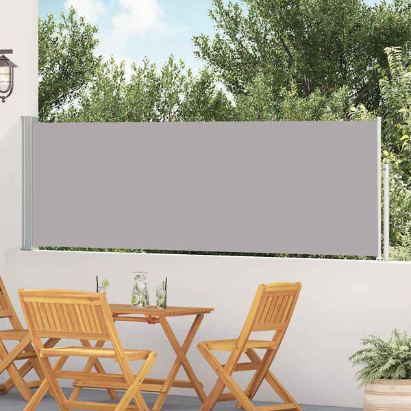 vidaXL Auvent lat&eacute;ral r&eacute;tractable de patio 100x500 cm Gris