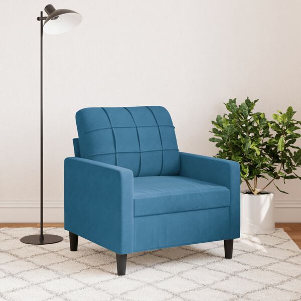 vidaXL Fauteuil Bleu 60 cm Velours