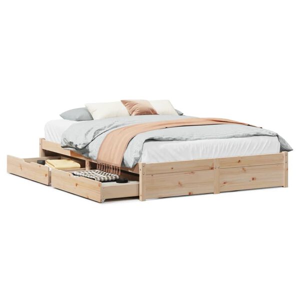 vidaXL Cadre de lit sans matelas 160x200 cm bois massif de pin