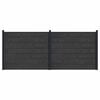 vidaXL Panneau de cl&ocirc;ture 2 pcs WPC et Aluminium Noir