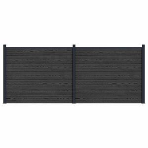 vidaXL Panneau de cl&ocirc;ture 2 pcs WPC et Aluminium Noir