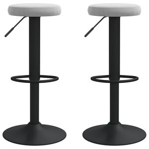 vidaXL Tabourets de bar lot de 2 gris clair velours