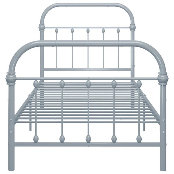 vidaXL Cadre de lit sans matelas gris m&eacute;tal 100x200 cm