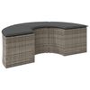vidaXL Tabouret de jardin avec coussin gris r&eacute;sine tress&eacute;e