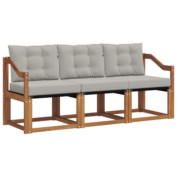 vidaXL Ensemble de canap&eacute;s d'ext&eacute;rieur 3 pcs Gris Naturel et Clair