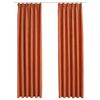 vidaXL Rideaux occultants avec crochets 2 pcs Rouille 140x175 cm