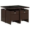 vidaXL Ensemble &agrave; manger de jardin et coussins 9 pcs marron poly rotin