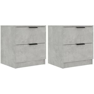 vidaXL Tables de chevet 2 pcs Gris b&eacute;ton Bois d'ing&eacute;nierie