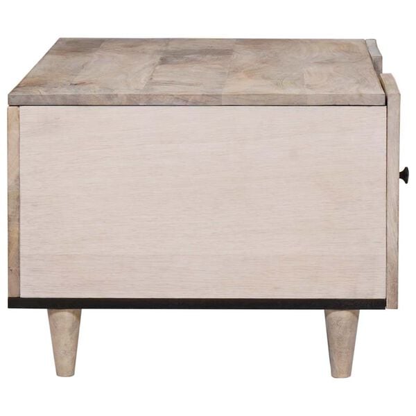 vidaXL Table basse Beige 100 x 54 x 40 cm Bois d'acacia massif