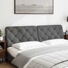 vidaXL Coussin de t&ecirc;te de lit gris fonc&eacute; 180 cm tissu