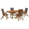 vidaXL Ensemble de salle &agrave; manger d'ext&eacute;rieur avec parasol 6 pc