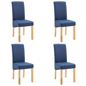 vidaXL Chaises &agrave; manger lot de 4 bleu tissu