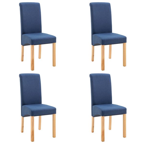 vidaXL Chaises &agrave; manger lot de 4 bleu tissu