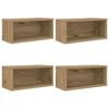 vidaXL Rack de rangement pour CD 4 pc Ch&ecirc;ne artisanal 40 x 17 x 17 cm