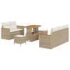vidaXL Ensemble de canap&eacute; de jardin 8 pc Beige polyrotin