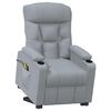 vidaXL Fauteuil de massage inclinable Gris clair Tissu