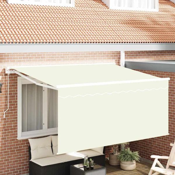 vidaXL Auvent R&eacute;tractable Cr&egrave;me 300 x 200 cm tissu