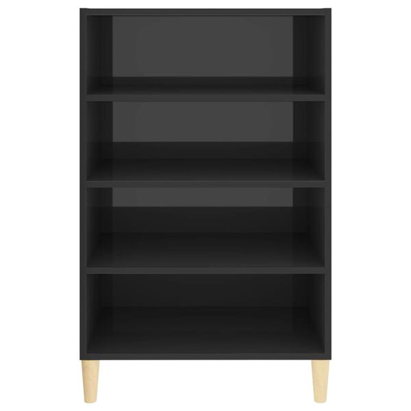 vidaXL Buffet gris brillant 57x35x90 cm bois d'ing&eacute;nierie