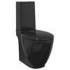 vidaXL Toilette en c&eacute;ramique &eacute;coulement d'eau &agrave; l'arri&egrave;re noir