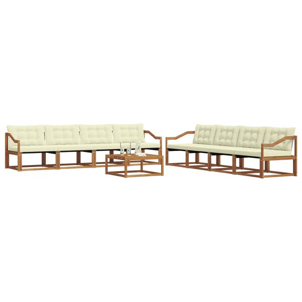 vidaXL Ensemble de canap&eacute;s d'ext&eacute;rieur 9 pcs Naturel et Cr&egrave;me