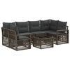 vidaXL Ensemble de canap&eacute; de jardin 7 pc Gris polyrotin