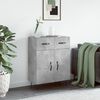 vidaXL Buffet gris b&eacute;ton 69,5x34x90 cm bois d'ing&eacute;nierie