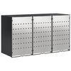vidaXL Rangement de poubelle &agrave; roulettes pour 3 poubelles Anthracite